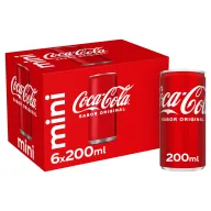 Pack de 24 Mini Latas de Coca-Cola Sabor Original 200 ml