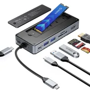 Docking Station USB C 8 en 1 con Carcasa M.2 SSD