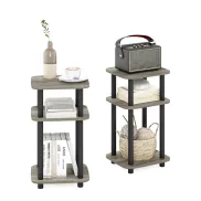 Mesas auxiliares curvas de 3 niveles con estante abierto