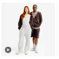 Sudadera unisex marrón con cremallera Elementals, todas tallas