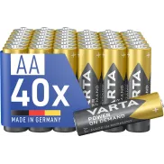 Pilas Alcalinas VARTA AA, 40 unidades, 1.5V Power on Demand