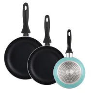 Sartenes Antiadherentes Wellhome de Aluminio - Juego de 3 Piezas