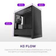 Torre NZXT H3 Flow Negra Micro ATX Mini-ITX Vidrio Templado