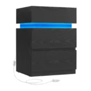 Vasagle Mesita de Noche LED 3 cajones 25 colores