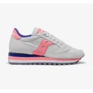 Sneakers Jazzy en Cuero Gris y Coral - SAUCONY