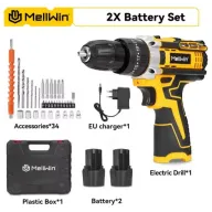 Taladro de impacto inalámbrico MELLWIN + 2 baterías 18V