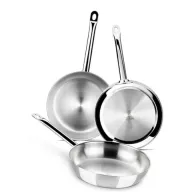 Sartenes profesionales de acero inoxidable 20-24-26 cm (set 3)