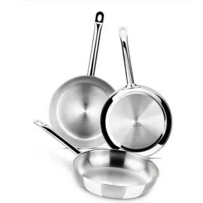 Sartenes profesionales de acero inoxidable 20-24-26 cm (set 3)
