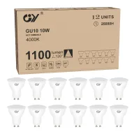 Bombillas LED GU10 12 unidades, 10W, 1100 lúmenes, 4000K