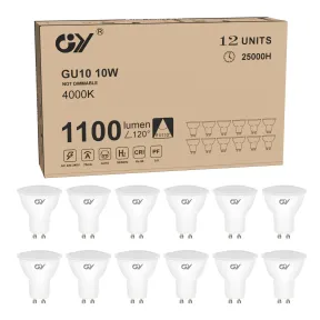 Bombillas LED GU10 12 unidades, 10W, 1100 lúmenes, 4000K