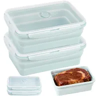 Fiambrera de silicona plegable a prueba de fugas, 2 unidades