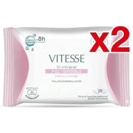 Toallitas Desmaquillantes Unisex X2 Vitesse Piel Sensible 25 U