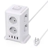 Enchufe Múltiple 5M con 8 Tomas AC y 4 USB Regletas