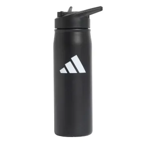 Botella de Metal Negra con Popote 0.6L para Adultos