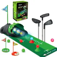 Set de Golf Infantil Dinosaurio con Palos y Bolas LED
