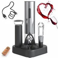 Sacacorchos eléctrico 8 en 1 con base de carga y cortacápsulas