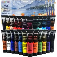 Pinturas Acrílicas 24x36ml con 4 Pinceles Incluidos