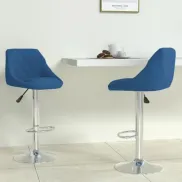 Juego de 2 Taburetes de Terciopelo Azul para Cocina