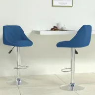 Juego de 2 Taburetes de Terciopelo Azul para Cocina