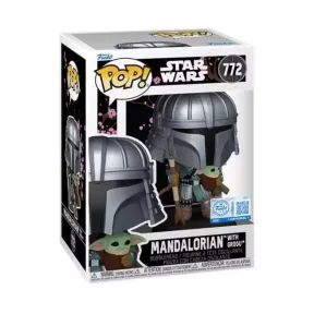 Mandalorian con Grogu - Figura POP Star Wars Exclusiva