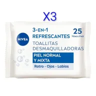 NIVEA Toallitas 3-en-1 Waterproof para Piel Normal y Mixta