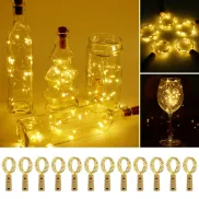Guirnalda de 12 luces LED para botellas de 2 m