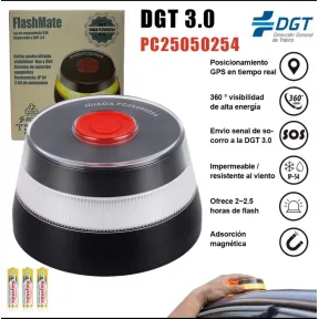 Luz de Emergencia DGT V16 con Geolocalización y Autenticación
