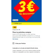 Descuento de 3€ en compras de 25€ o más.