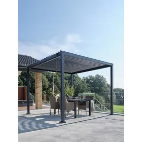 Pérgola negra KONGEMOSE de 3x3x2,36 m