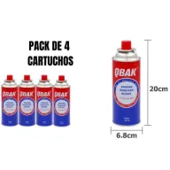 Cartuchos de gas butano, pack de 4 unidades