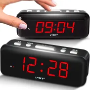 Reloj LED Rojo 24 Horas con Alarmas para Oficina y Dormitorio