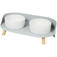 Doble comedero con patas para mascotas