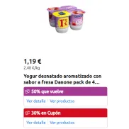 80% de reembolso en yogures Danone: fresa o coco