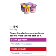 80% de reembolso en yogures Danone: fresa o coco