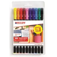 Set de 10 rotuladores de color fino edding 1200 - Punta 1 mm