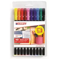 Set de 10 rotuladores de color fino edding 1200 - Punta 1 mm
