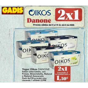 Oikos yogur griego 2x1 pack 4 sabores a 1,50€