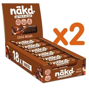 Nākd. Barritas Raw Cocoa Delight 18x35g (2 Packs)