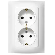 Enchufe Doble Schuko Simon 10, Blanco, 250V, 10 A