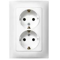 Enchufe Doble Schuko Simon 10, Blanco, 250V, 10 A