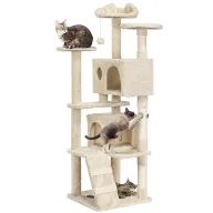 Rascador para Gatos Yaheetech con Nichos y Plataformas 158cm