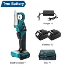 Tijeras eléctricas 80W con dos baterías de 2,5Ah