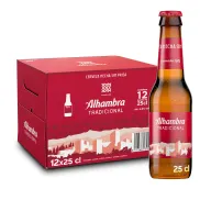 Cerveza Alhambra Tradicional 12 x 250 ml - Total 3000 ml