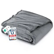 Manta plaid gris 150x200 cm para sofá – suave y cálida