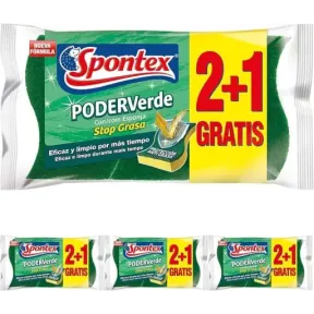 Estropajos Spontex: 3 Fibra con Esponja para Limpieza