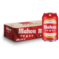 Pack de 28 Latas Mahou 5 Estrellas 33 cl