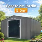 Caseta Beige de Jardín 5,5m² con Puerta Amplia