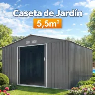 Caseta Beige de Jardín 5,5m² con Puerta Amplia