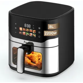 Freidora de aire NARVI 8L, 2200W, Doble Grill y Resistencia