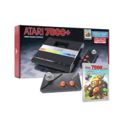 Atari 7800+ con mando y juego Bentley Bear's Crystal Quest
